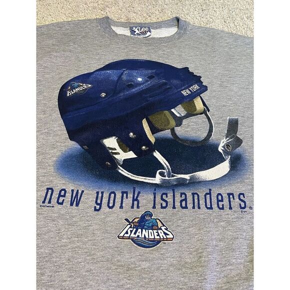 Vintage New York Islanders Fisherman Crewneck Sweatshirt Lee Sport Big Helmet XL - Picture 5 of 9